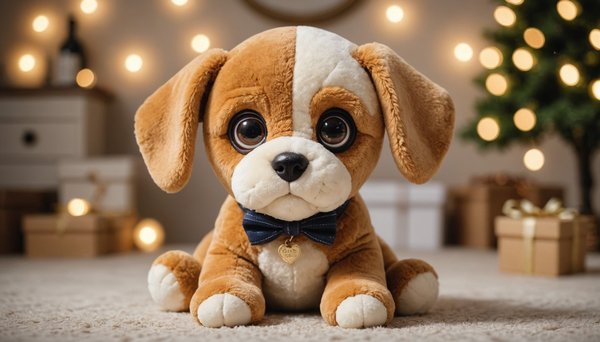 Découvrez la peluche chien gros yeux, un cadeau adorable !